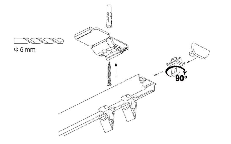 Szyna aluminiowa pojedyncza czarna ZD-250 Żabka - obrazek 4