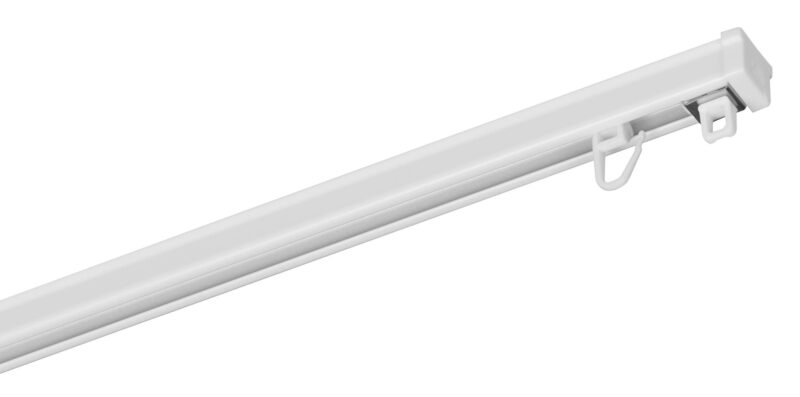 Karnisz sufitowy aluminiowy pojedynczy biały ZS-300 z agrafkami – komplet 300 cm - obrazek 10