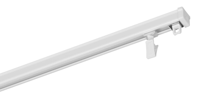 Karnisz sufitowy aluminiowy pojedynczy biały ZS-250 z żabkami – komplet 250 cm - obrazek 6