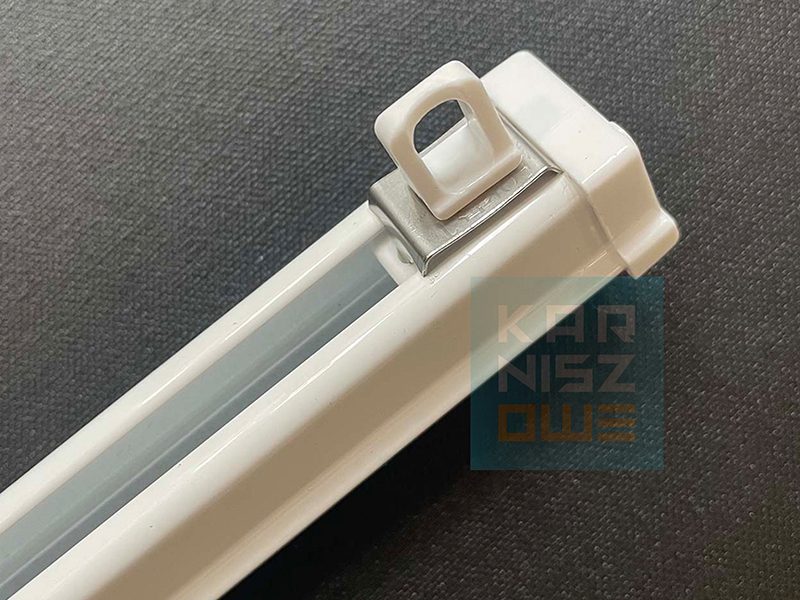 Montaż stopera do karnisza aluminiowego Creativa ZS – element blokujący prowadnicę