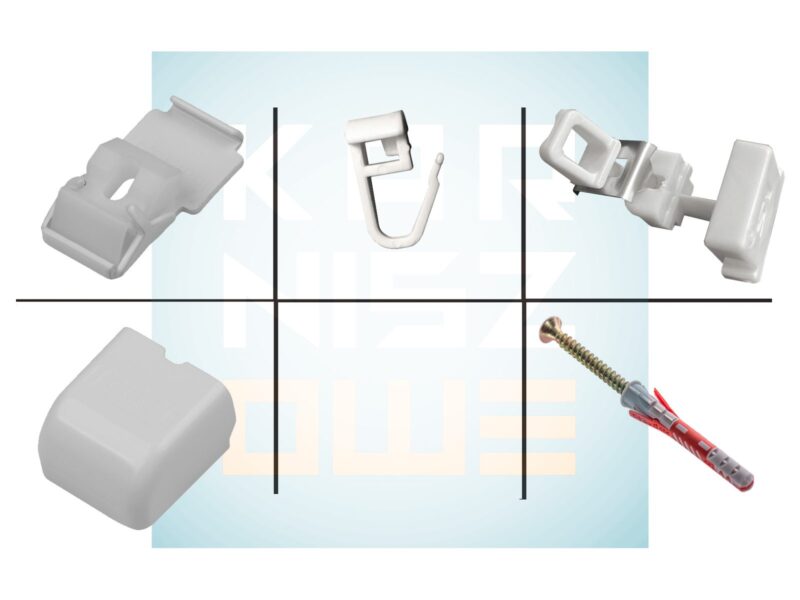 Akcesoria do karnisza sufitowego ZS – agrafki, uchwyty i zaślepki