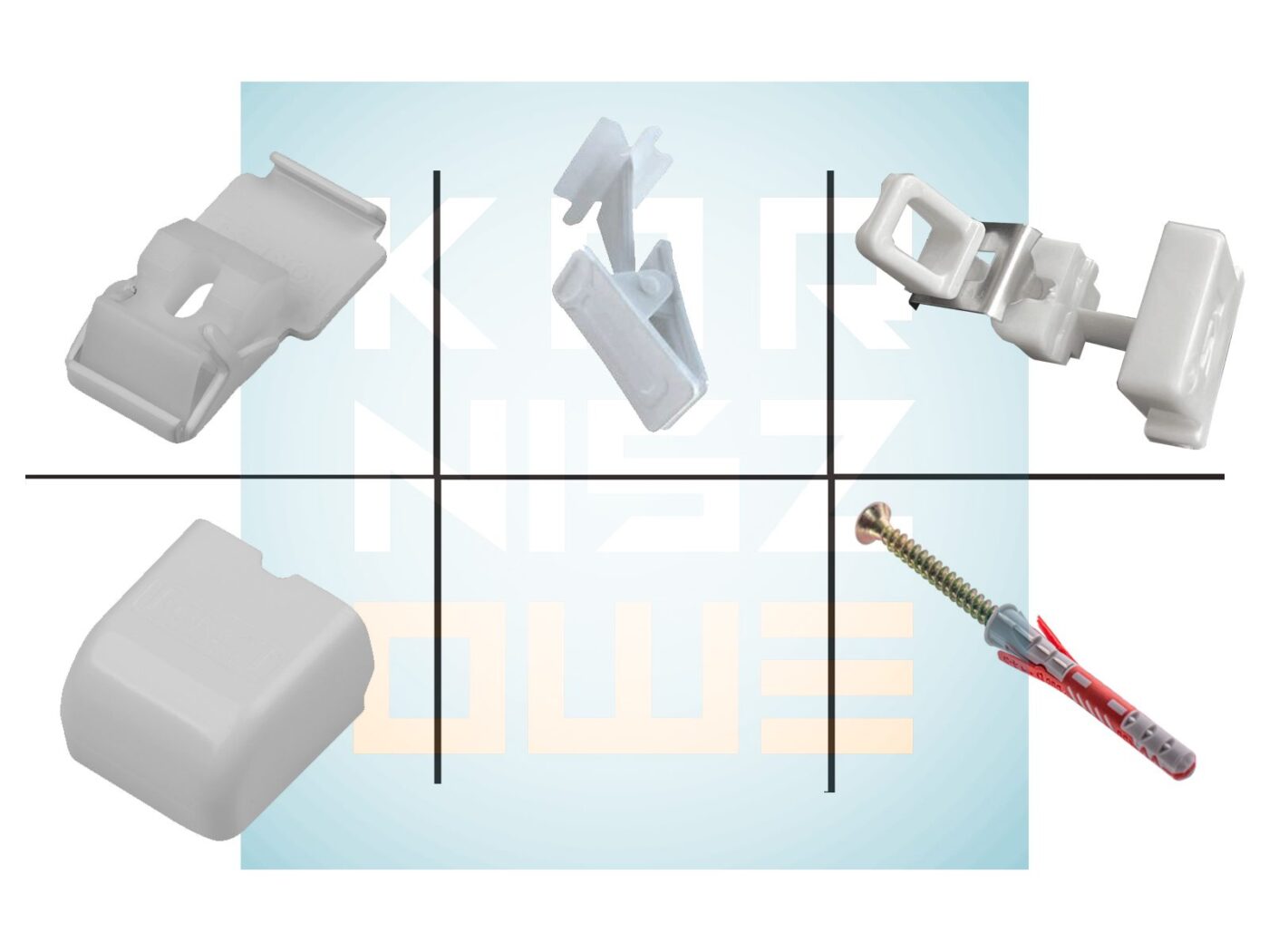 Zestaw akcesoriów do karnisza sufitowego ZS z żabkami