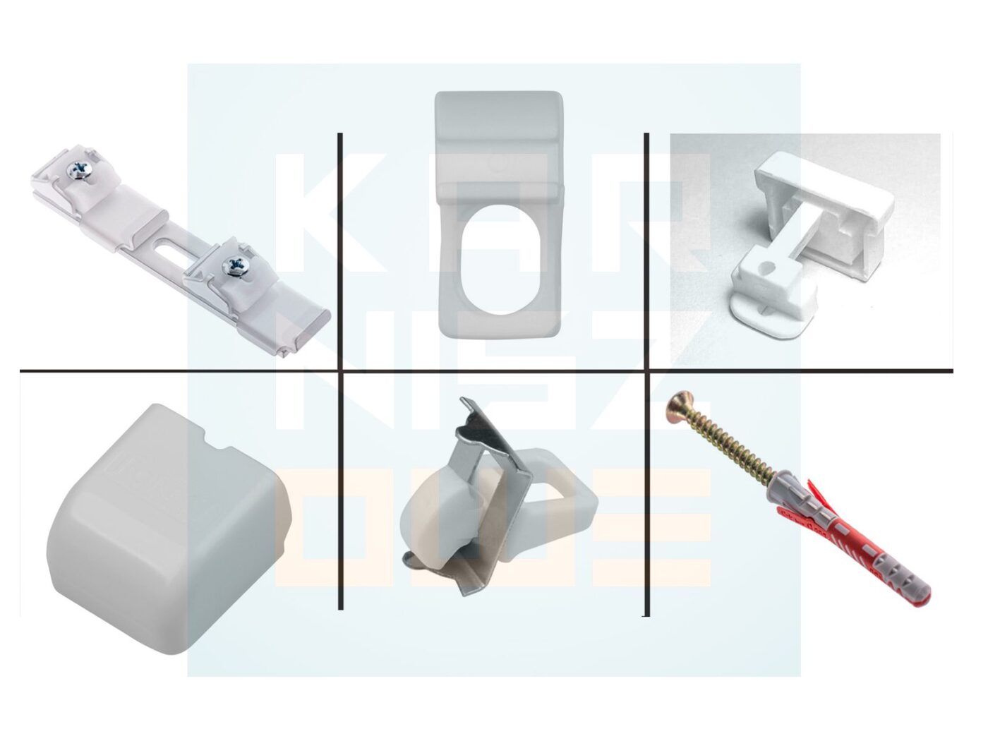 Akcesoria do karnisza sufitowego ZS2 – komplet elementów montażowych