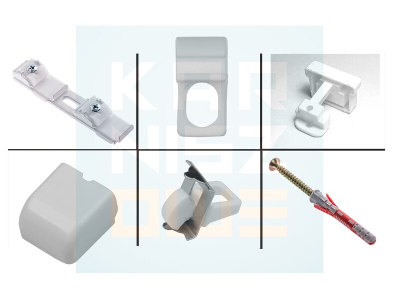 Akcesoria do karnisza sufitowego ZS2 – komplet elementów montażowych