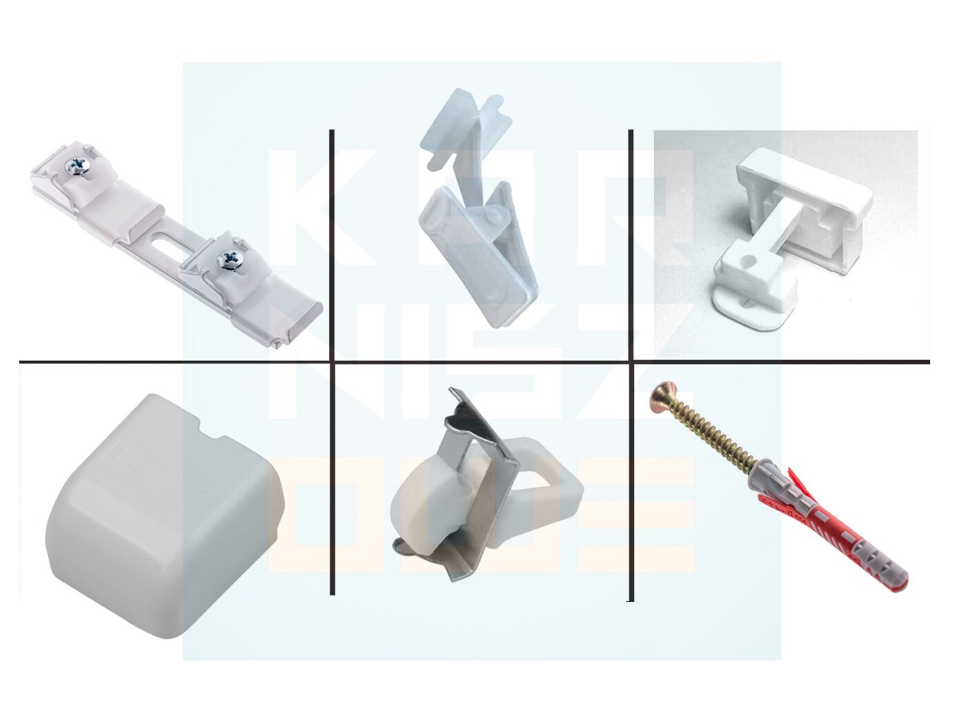 Akcesoria do karnisza sufitowego Creativa ZS2 z żabką – zestaw montażowy