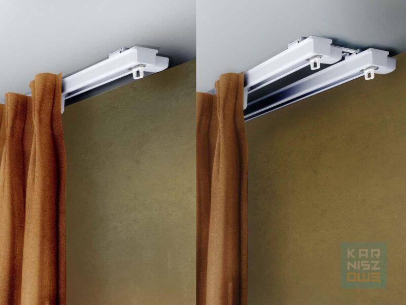Karnisz sufitowy Creativa ZS pojedynczy biały – prowadnica aluminiowa
