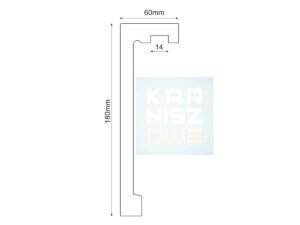 Rysunek techniczny maskownicy karnisza Creativa LK-04 LightBlocker – wymiary profilu