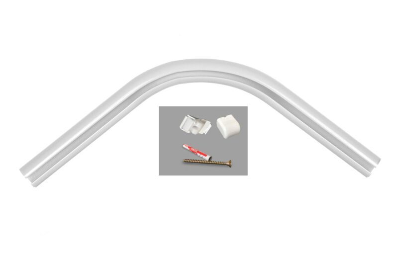 Łuk 135' wewnętrzny do szyn karniszowych ZD + akcesoria