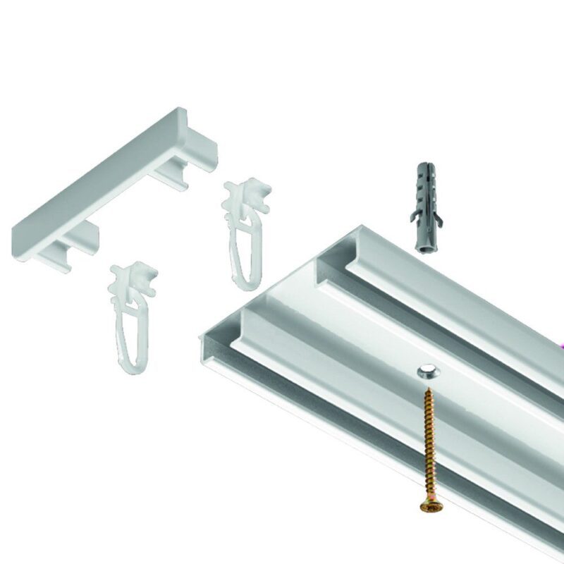 Szyna aluminiowa pojedyncza kompletna biała CHI-200A - obrazek 3