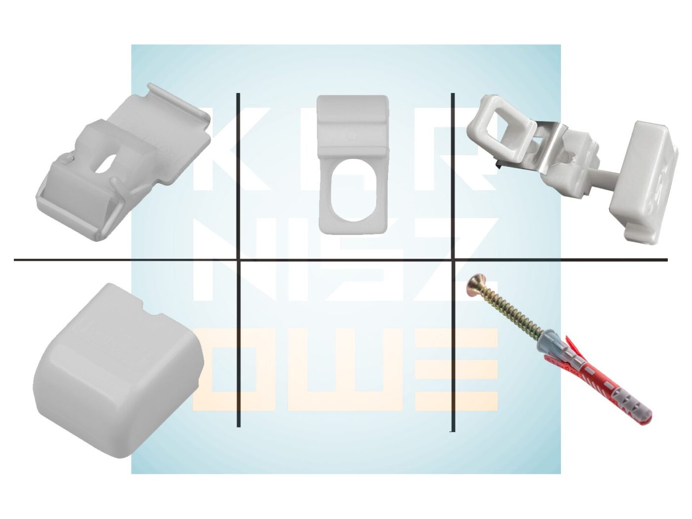 Zestaw akcesoriów do karnisza sufitowego ZS z oczkami