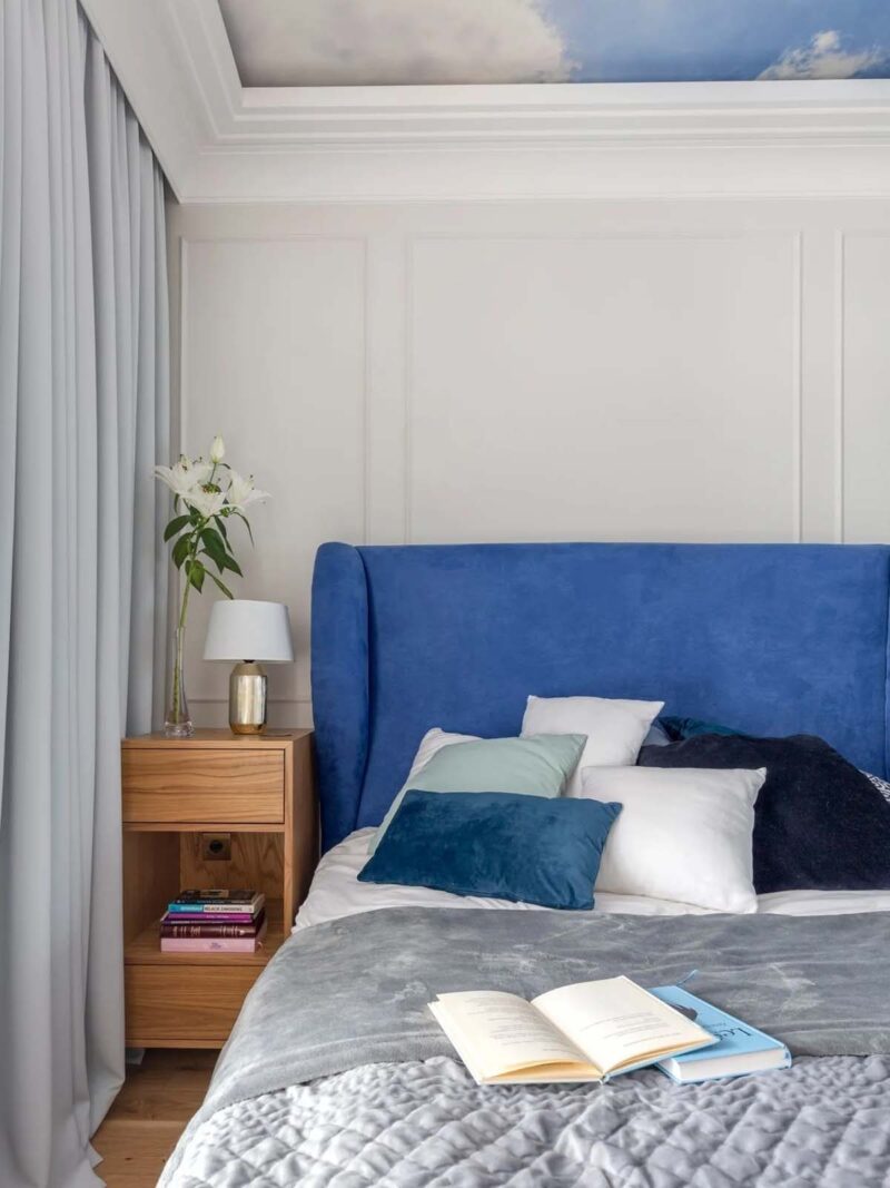 Maskownica karnisza Mardom Decor MD105 zastosowana w aranżacji sypialni