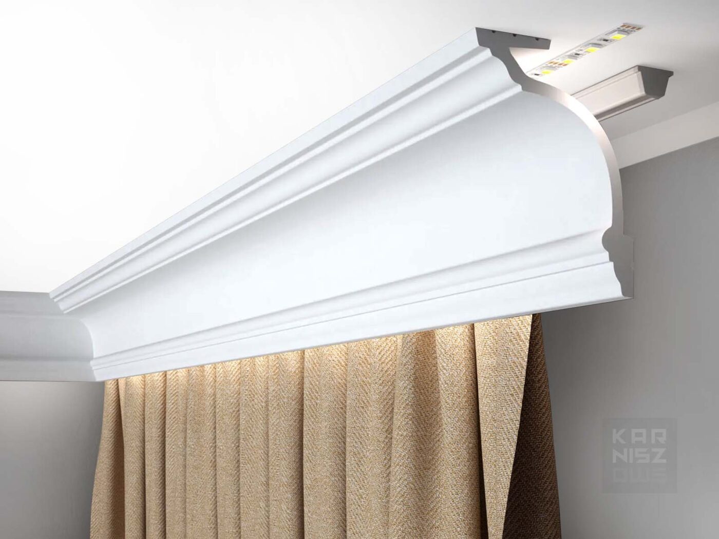 Maskownica karnisza Mardom Decor MD156 LightGuard LED – osłona karnisza sufitowego z miejscem na taśmę LED