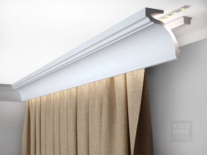 Maskownica karnisza Mardom Decor MD161 LightGuard LED zamontowana przy suficie