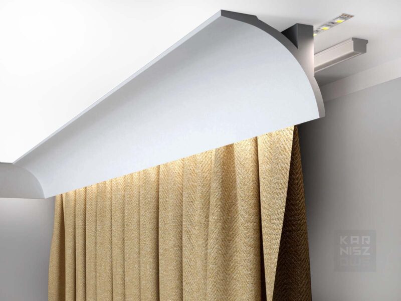 Maskownica karnisza Mardom Decor QL011 LightGuard LED zamontowana przy suficie