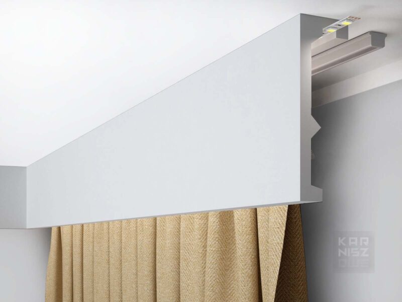 Maskownica karnisza Mardom Decor QL056 LightGuard LED zamontowana przy suficie