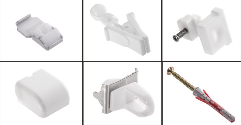 Szyna aluminiowa pojedyncza kompletna biała S-100 z żabkami - obrazek 4