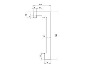 Rysunek techniczny maskownicy karnisza Creativa LK-02KO 15×300 cm