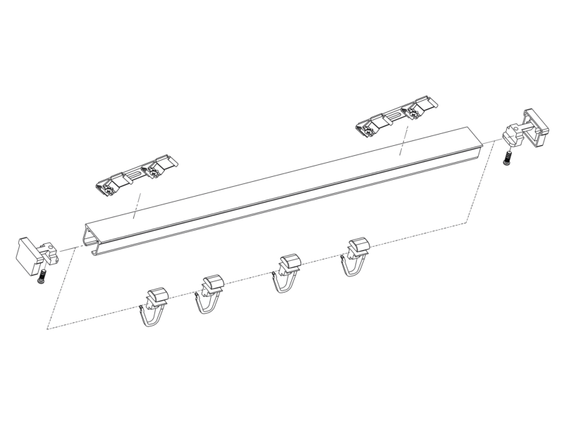 Zestaw karniszowy podwójny biały D-250 z żabkami - obrazek 5