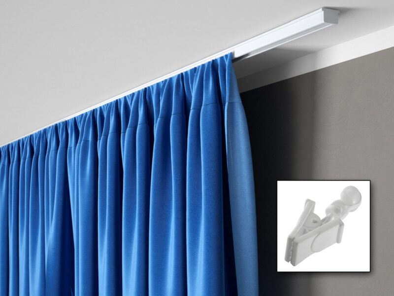 Szyna aluminiowa pojedyncza kompletna biała S-100 z żabkami