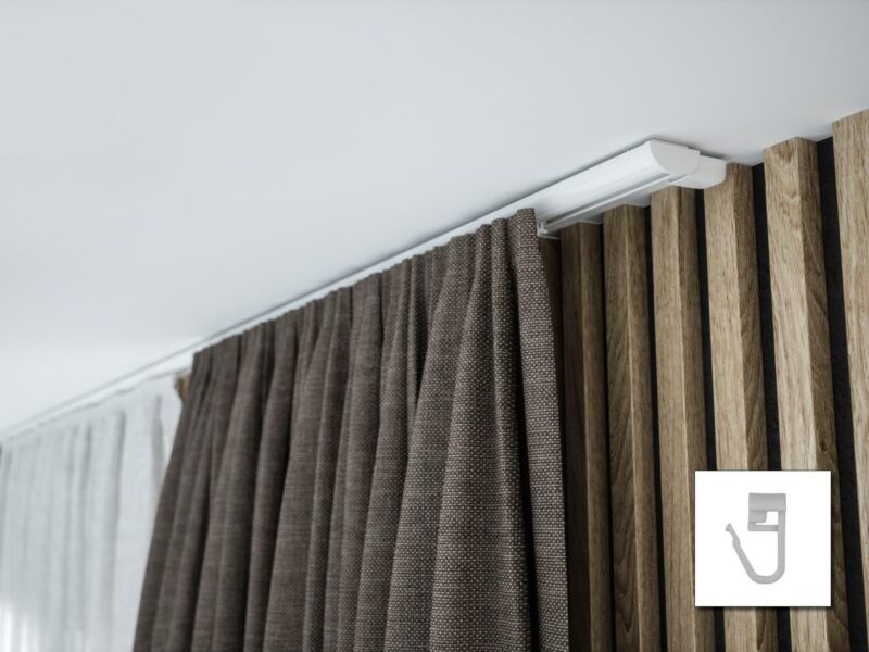 Szyna aluminiowa pojedyncza kompletna biała ZD-300 Agrafka