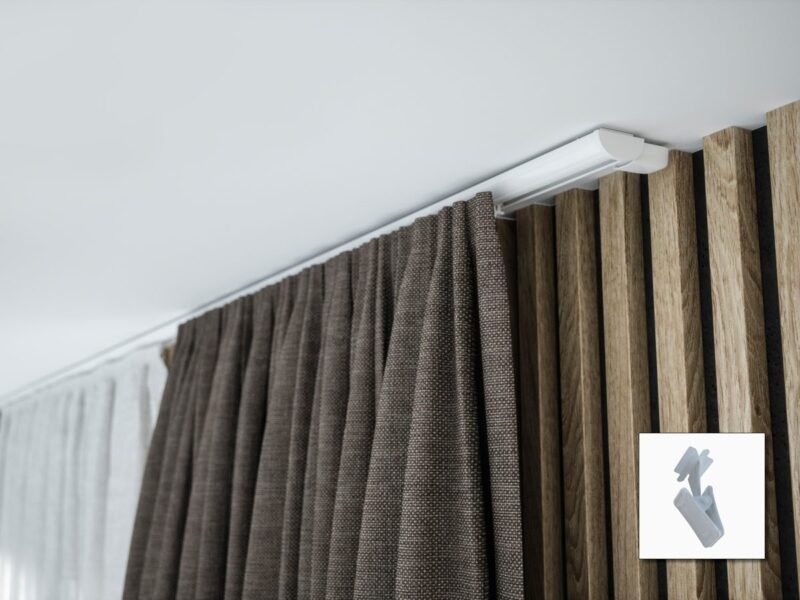 Szyna aluminiowa pojedyncza kompletna biała ZD-300 żabka