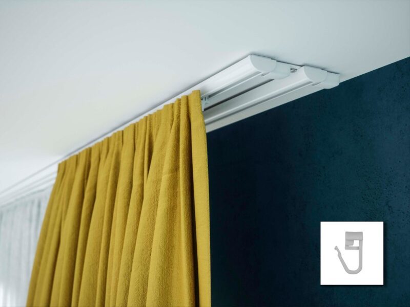 Szyna aluminiowa podwójna kompletna biała ZD2-300 Agrafka