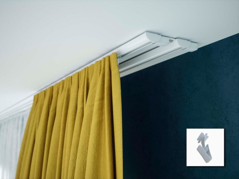 Szyna aluminiowa podwójna kompletna biała ZD2-300 żabka