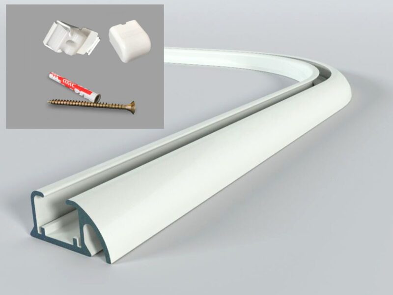 Łuk 135' zewnętrzny do szyn karniszowych ZD + akcesoria