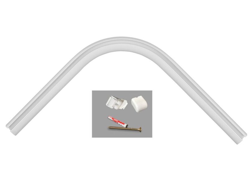 Łuk 90' wewnętrzny do szyn karniszowych ZD + akcesoria