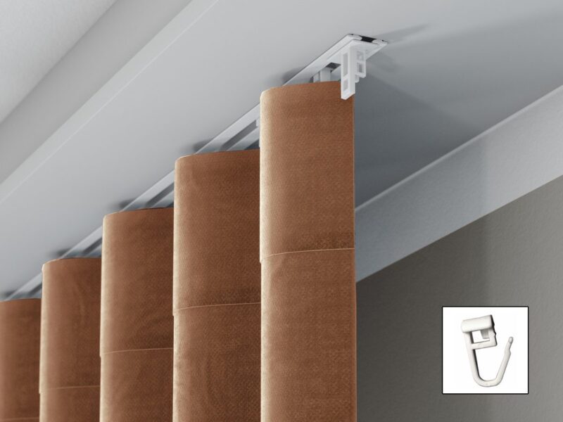 Szyna karniszowa podtynkowa aluminiowa kompletna biała PS-100 Agrafka