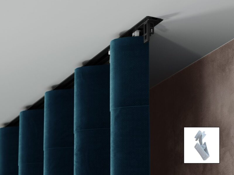 Szyna aluminiowa podtynkowa pojedyncza kompletna czarna PS-100 Żabka