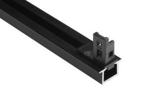 Szyna aluminiowa podtynkowa pojedyncza kompletna czarna PS-300 Agrafka - obrazek 3