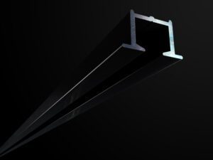 Szyna aluminiowa podtynkowa pojedyncza kompletna czarna PS-300 Agrafka - obrazek 4