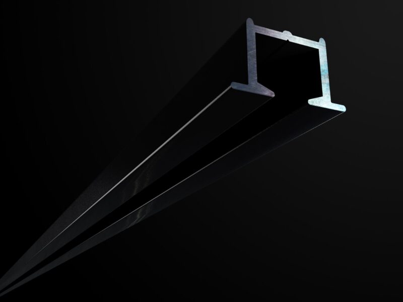 Szyna aluminiowa podtynkowa pojedyncza kompletna czarna PS-100 Żabka - obrazek 4