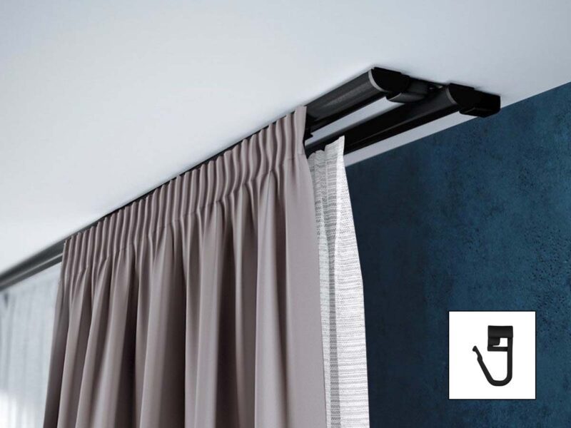 Szyna aluminiowa podwójna czarna ZD2-100 Agrafka