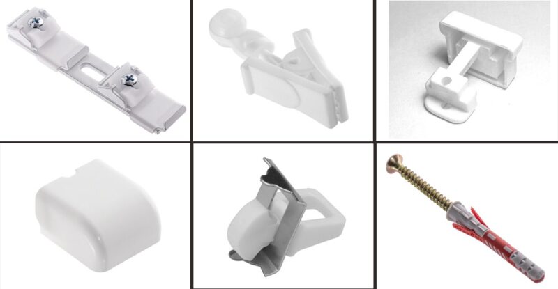 Zestaw karniszowy podwójny biały D-250 z żabkami - obrazek 6