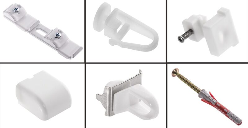 Zestaw karniszowy podwójny biały D-250 z agrafkami - obrazek 6