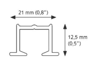 Szyna aluminiowa podtynkowa pojedyncza kompletna czarna PS-300 Agrafka - obrazek 5