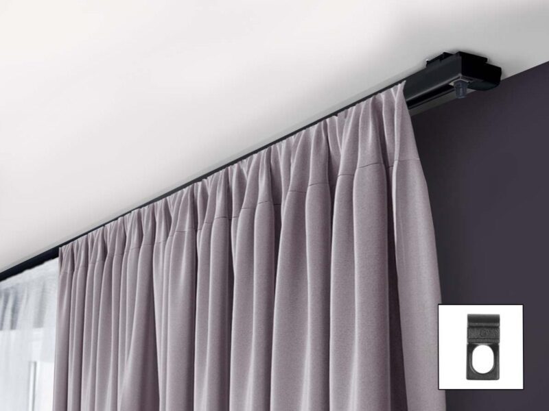 Szyna aluminiowa pojedyncza kompletna czarna ZS-300 Oczko