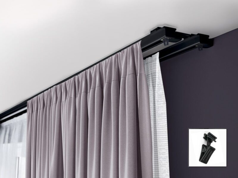 Szyna aluminiowa podwójna kompletna czarna ZS2-300 Żabka