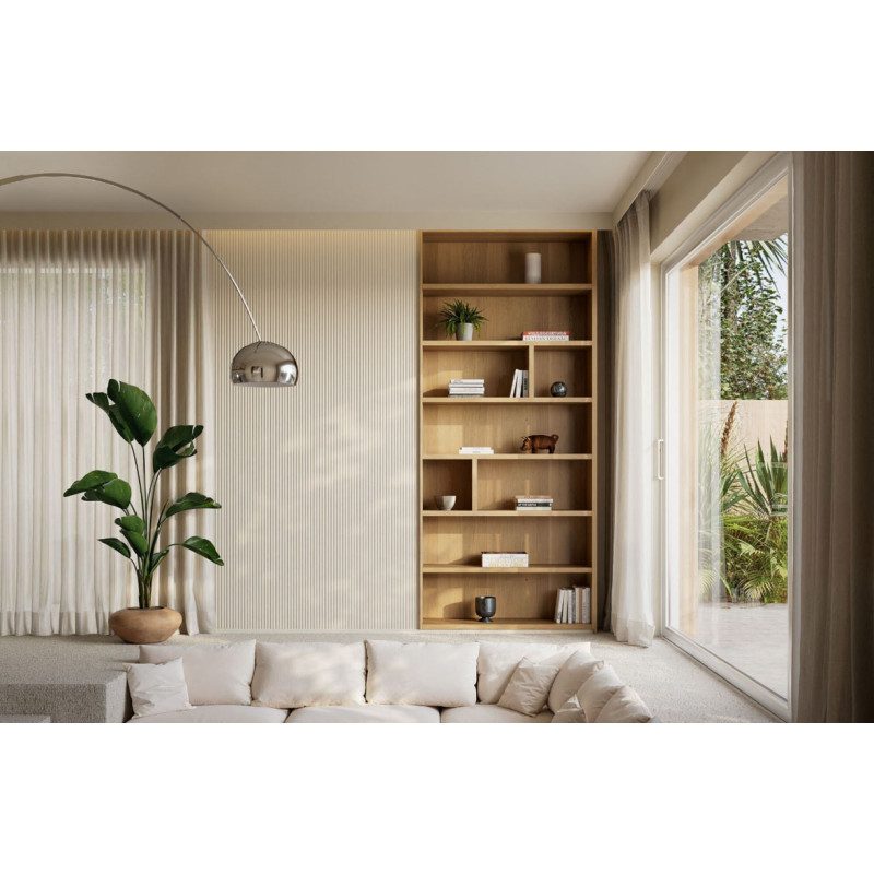 Osłona karnisza Orac Decor CX215-2600 LEDGE z miejscem na taśmę LED – nowoczesna zabudowa karnisza w eleganckim wnętrzu