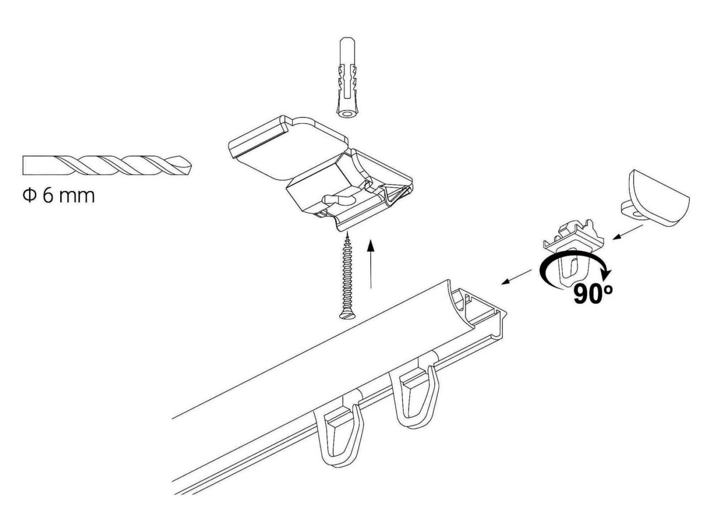 Montaż karnisza pojedynczego ZD – instrukcja instalacji sufitowej