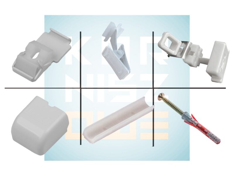 Zestaw akcesoriów do karnisza sufitowego ZS z żabkami i łącznikiem