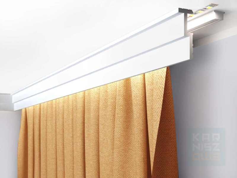 Maskownica karnisza Mardom Decor QL024 LightGuard LED zamontowana przy suficie