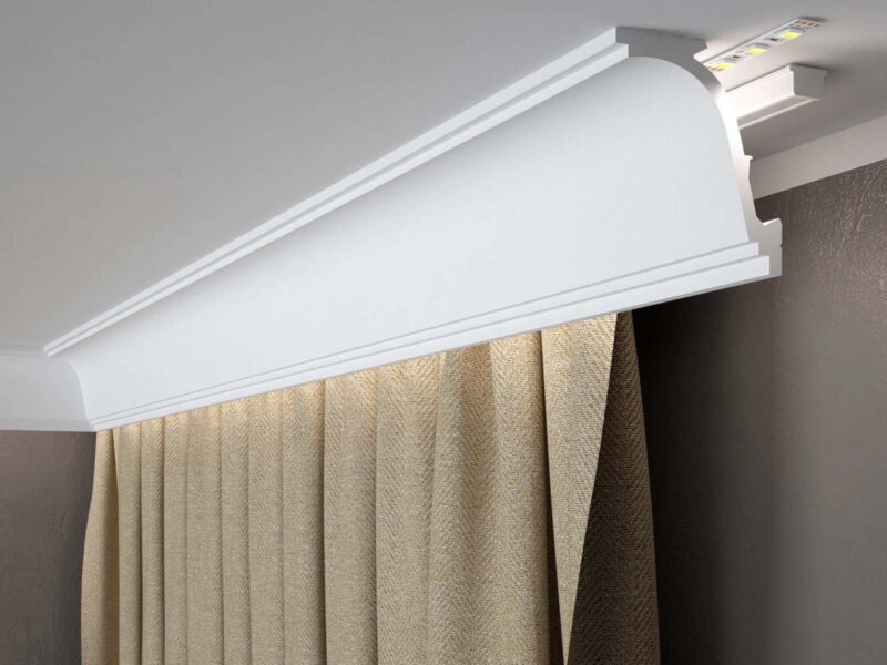 Maskownica karnisza Mardom Decor MD110 LightGuard LED zamontowana przy suficie