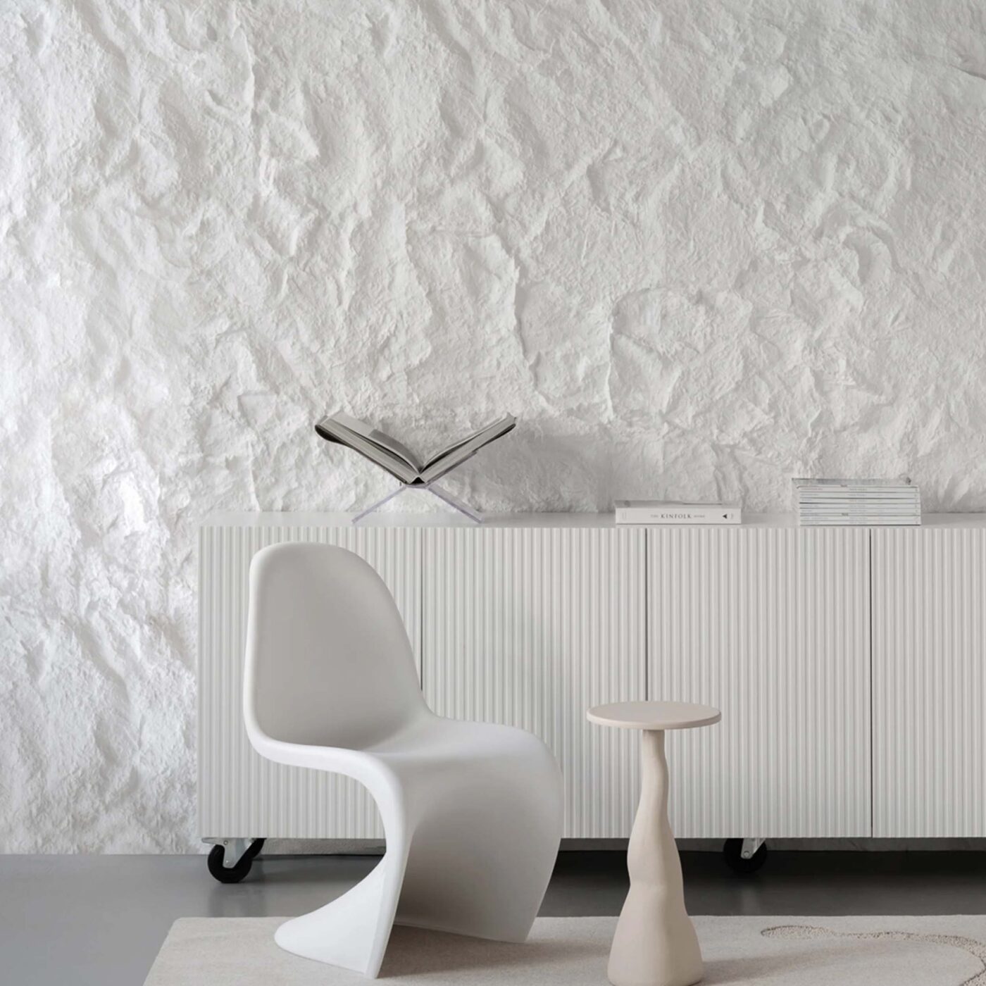 Panel ścienny Santero Stone Touch – imitacja skały na ścianie w nowoczesnym wnętrzu