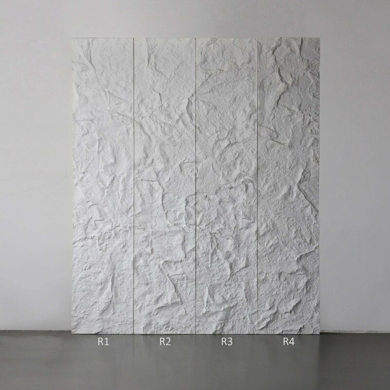 Panele ścienne Santero R1–R4 Stone Touch – modułowe zestawienie tworzące ciągły wzór skały