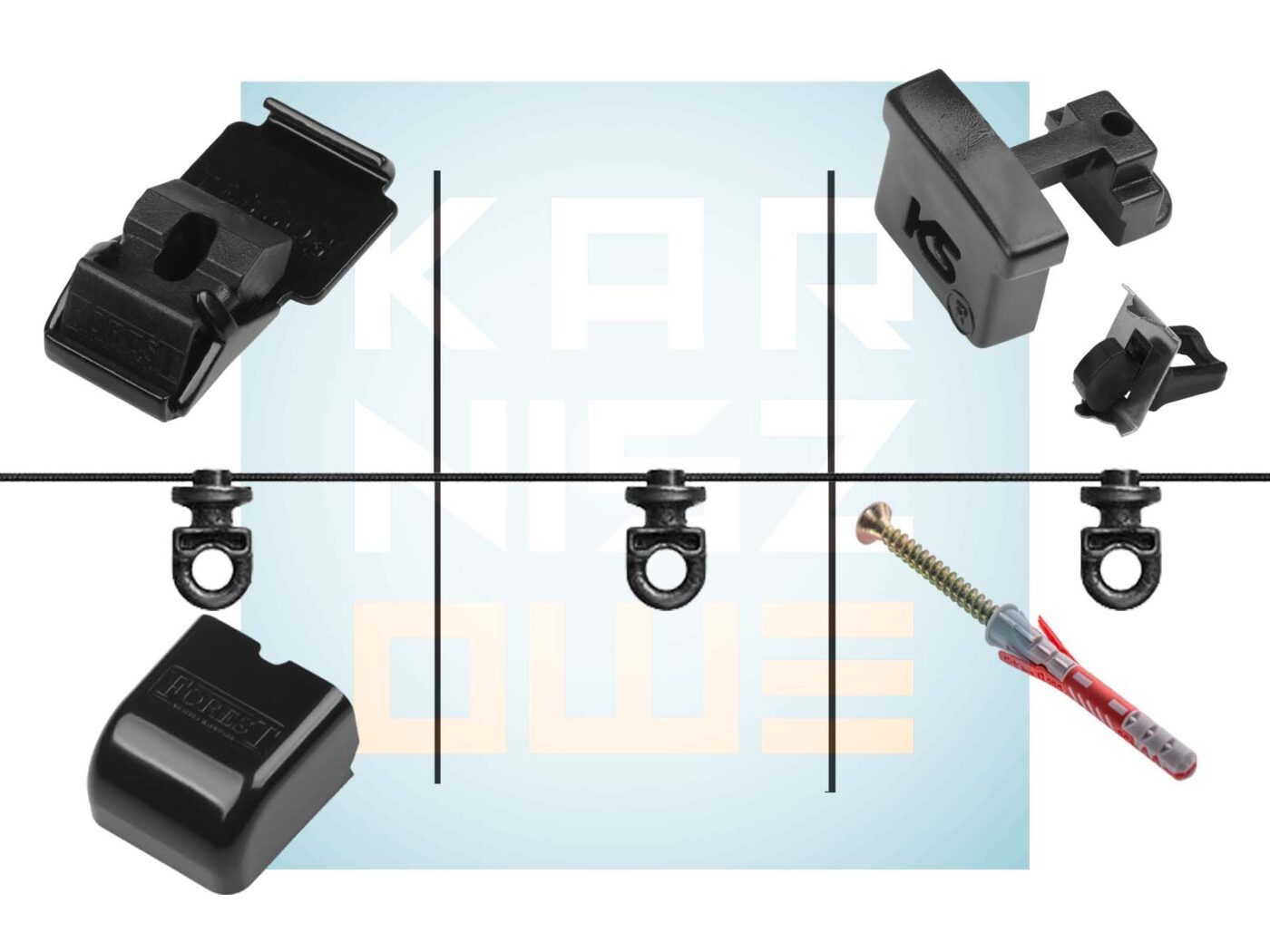 akcesoria systemu wave do karnisza sufitowego