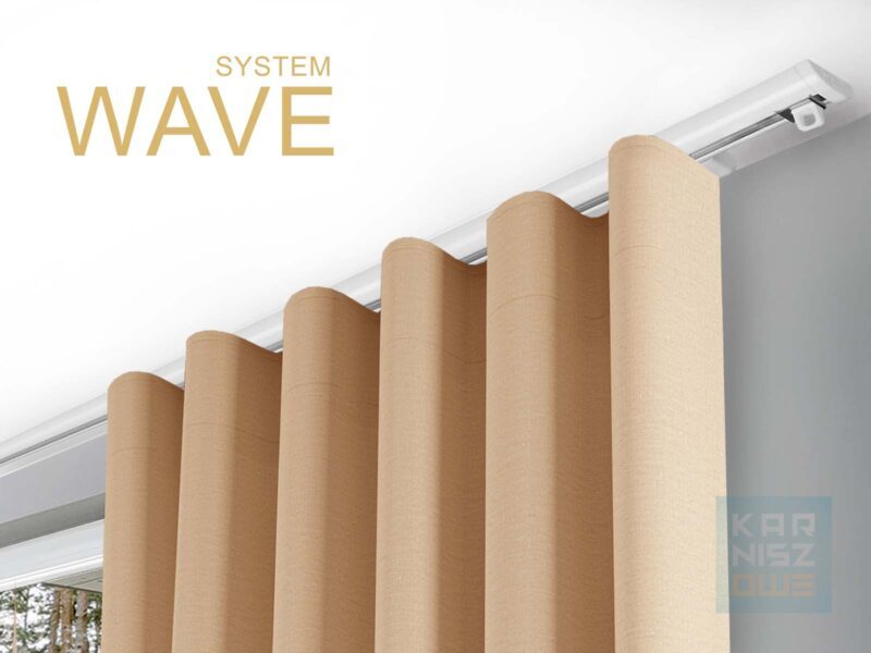 system wave karnisz sufitowy biały zd – równomierne układanie zasłon w fale