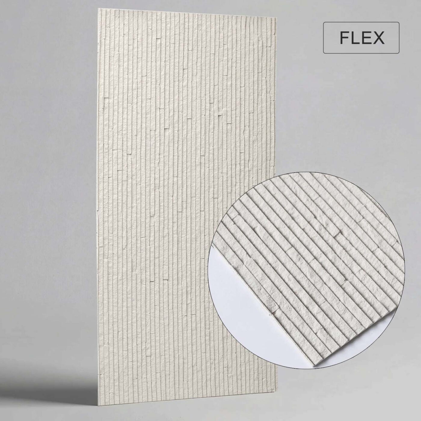 panel ścienny lamele kamienne elastyczne FOSSO FLR 03 struktura pionowa 3D